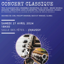 Samedi 27 avril : concert classique à Chaussy