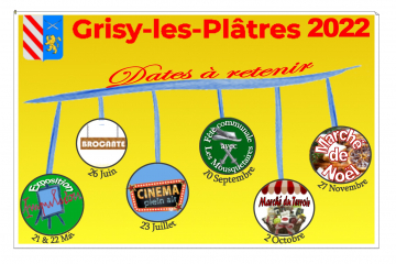 Calendrier des animations à Grisy en 2022