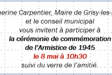Invitation municipale à la cérémonie du souvenir
