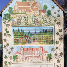 Reprise artistique de la fresque vandalisée sur le poste SICAE, à l'entrée de notre village