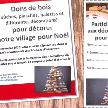 Décoration du village fin 2023 : collecte de bois et appel à des bénévoles.