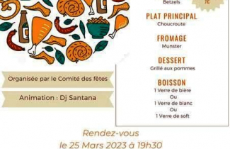 Samedi 25 mars : soirée choucroute à Haravillers.