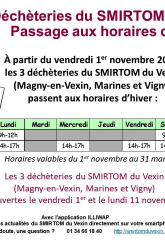 Horaires d'hiver déchèteries du SMIRTOM