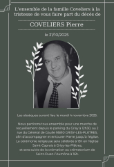 Faire-part Pierre Coveliers