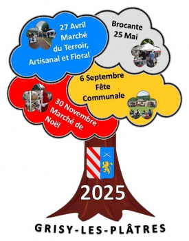 Calendrier 2025 des fêtes et cérémonies à Grisy-les-Plâtres