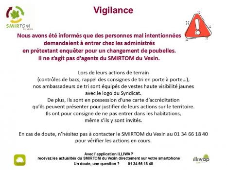 Alerte du SMIRTOM : visiteurs indérisables