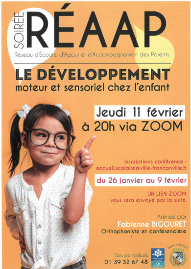 VisioConférence sur le thème du développement moteur et sensoriel de l’enfant.