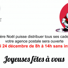 24 décembre : ouverture exceptionnelle de l'agence postale communale de Grisy-les-Plâtres..