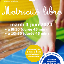 Mardi 04 juin : atelier de motricité libre pour les jeunes enfants à Grisy- les-Plâtres.