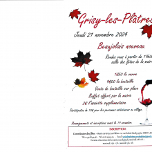 Jeudi 11 novembre 2024 : soirée Beaujolais