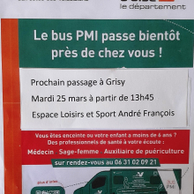 Le BLe bus PMI : prochain passage à Grisy-les-Plâtres, le mardi 25 mars