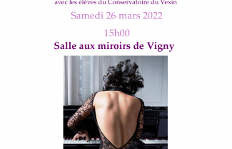 samedi 26 mars à 15h00: concert à Vigny par le Consnservatoire du Vexin. 