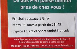 Le BLe bus PMI : prochain passage à Grisy-les-Plâtres, le mardi 25 mars