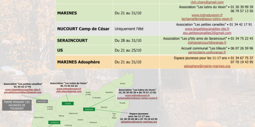 Vacances de Toussaint pour les jeunes avec Vexin centre